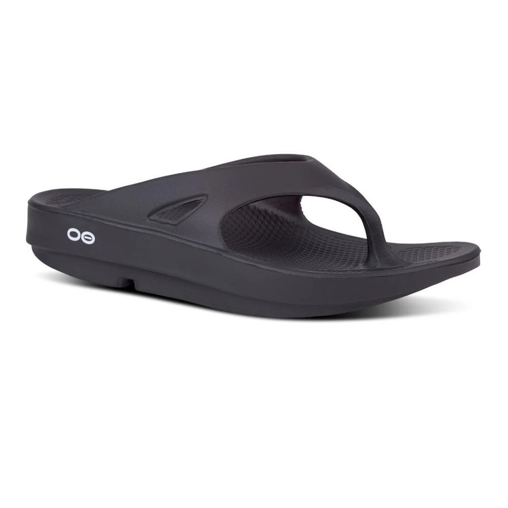OOfos Unisex Black OOriginal Recovery Thong Slide Sandals Size M9/W11 - Picture 9 of 11